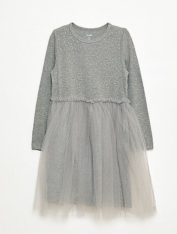 Robe avec effet 2 en 1 avec base en tulle