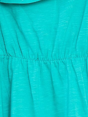 Robe avec épaule dénudée et broderies anglaises