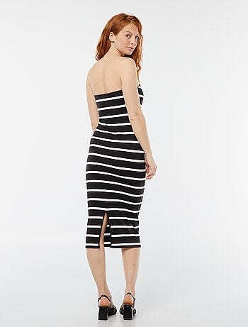 Robe bustier côtelée