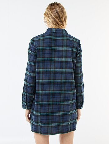 Robe chemise coupe courte en flanelle