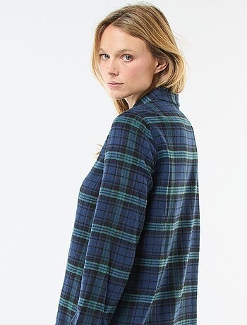 Robe chemise coupe courte en flanelle