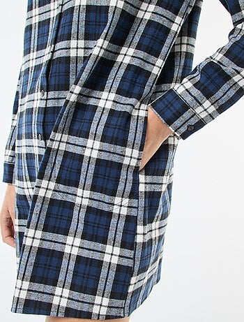Robe chemise coupe courte en flanelle
