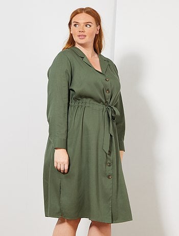 Grande taille femme - Robe chemise en lyocell - Kiabi
