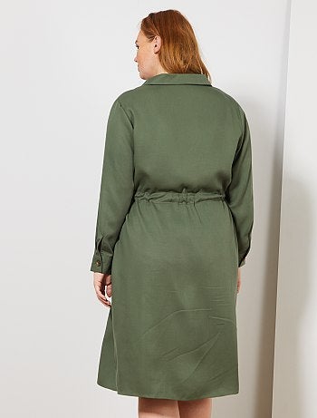 Grande taille femme - Robe chemise en lyocell - Kiabi