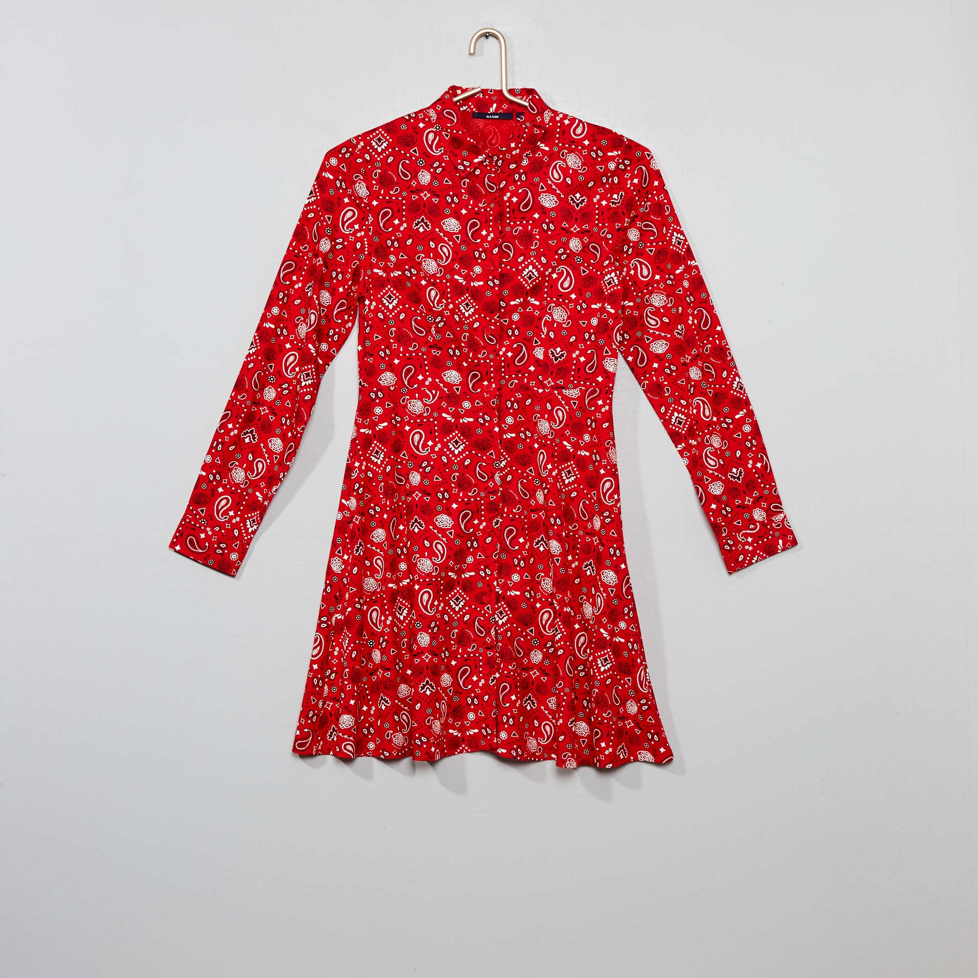 Robe chemise fluide Fille adolescente rouge Kiabi 12,00€