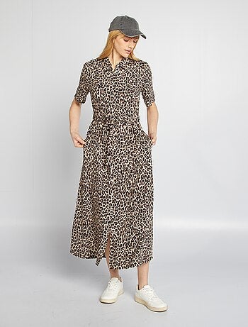 Robe chemise longue à motif