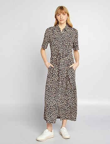 Robe chemise longue à motif
