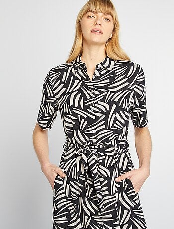 Robe chemise longue à motif