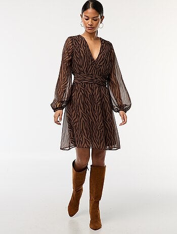 Robe cintrée en maille crêpe