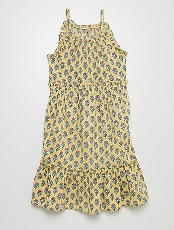 Robe corolle à motif avec base volantées