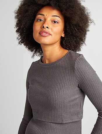 Robe cotelée d'allaitement