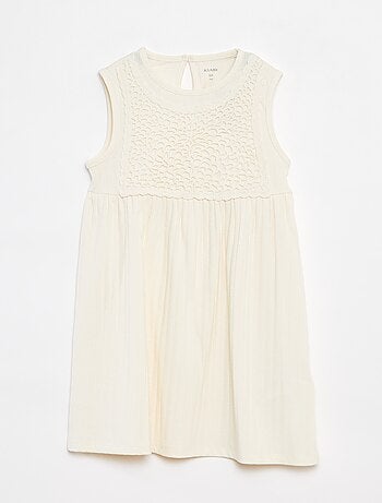 Robe côtelée et macramé sans manches