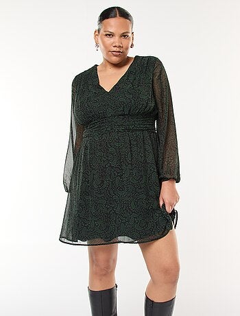 Robe courte avec ceinture drapée