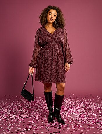 Robe courte avec ceinture drapée