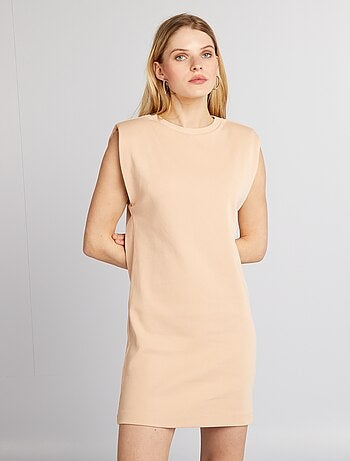 Robe courte côtelée et sans manches