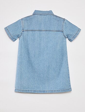 Robe courte en denim avec col chemisier