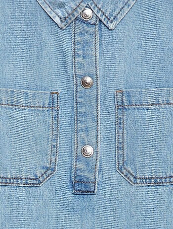 Robe courte en denim avec col chemisier