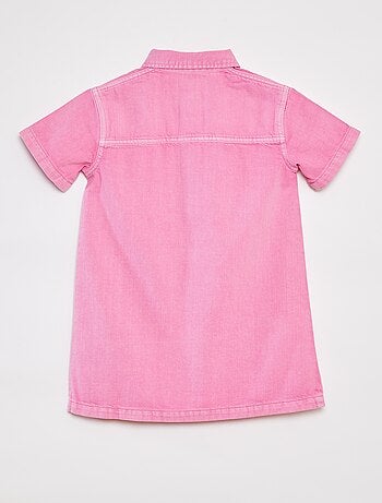 Robe courte en denim avec col chemisier