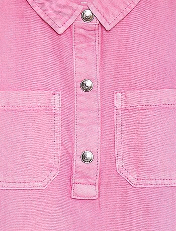 Robe courte en denim avec col chemisier