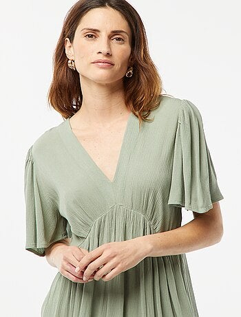 Robe courte en maille crêpée