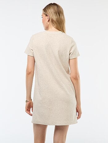 Robe courte en maille doudou côtelée
