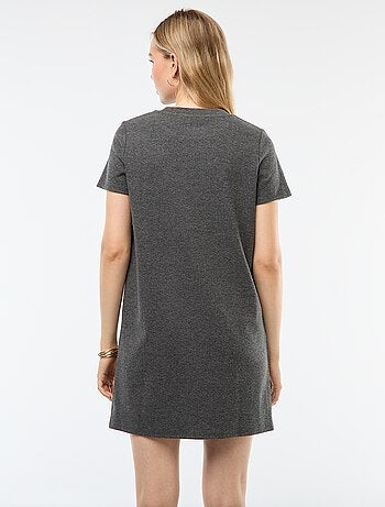 Robe courte en maille doudou côtelée