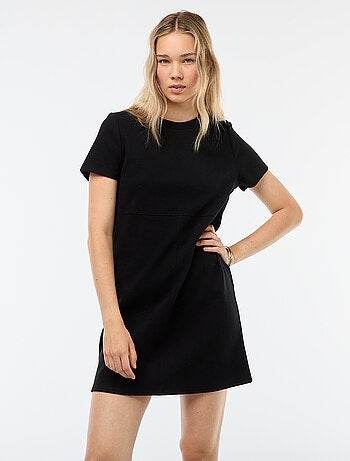 Robe courte en maille doudou côtelée