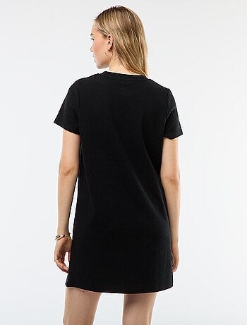 Robe courte en maille doudou côtelée