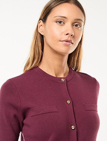 Robe courte en maille lourde boutonnée