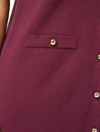Robe courte en maille lourde boutonnée