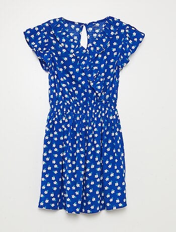 Robe courte imprimée et volantée