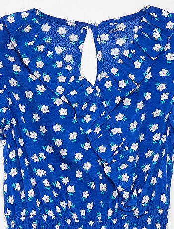 Robe courte imprimée et volantée