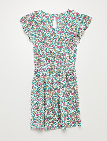 Robe courte imprimée et volantée