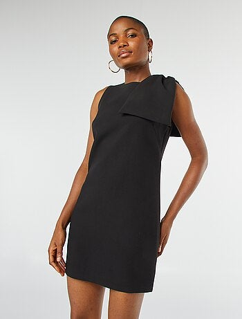 Robe courte sans manches avec nœud fantaisie