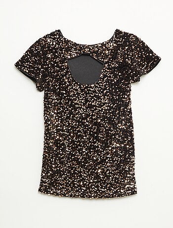 Robe courte velours avec sequins