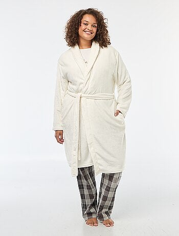 Robe de chambre unie en maille polaire