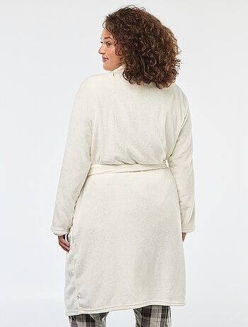 Robe de chambre unie en maille polaire