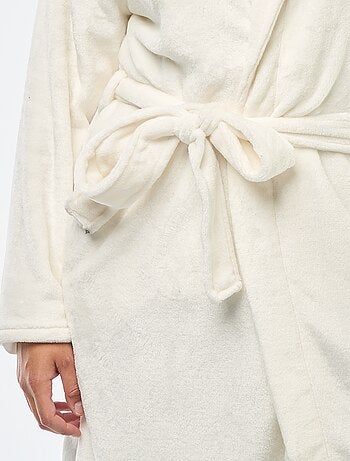 Robe de chambre unie en maille polaire