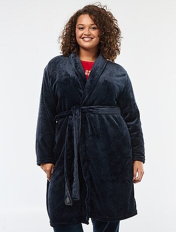 Robe de chambre unie en maille polaire