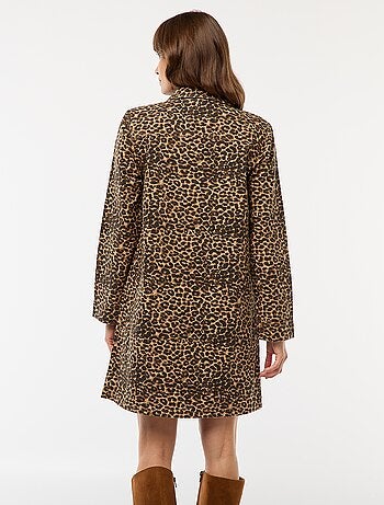Robe denim léopard