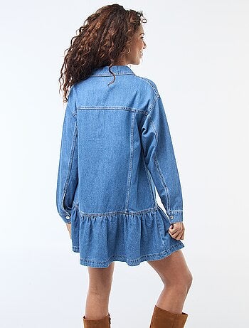 Robe denim manches longues