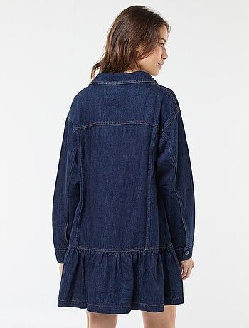 Robe denim manches longues