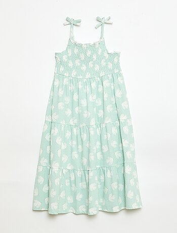 Robe en coton à fines bretelles imprimée