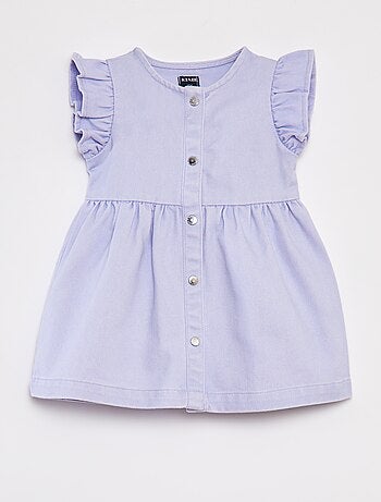 Robe en denim avec manches courtes volantées