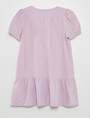 Robe en gaze de coton à manches ballons