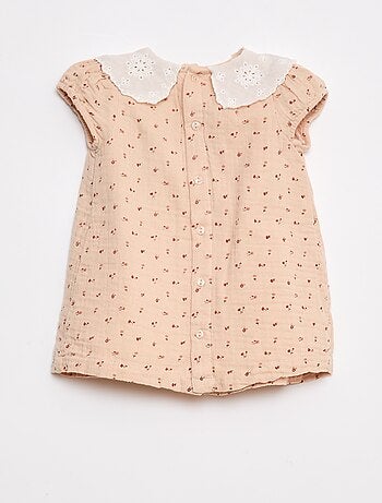 Robe en gaze de coton avec col claudine