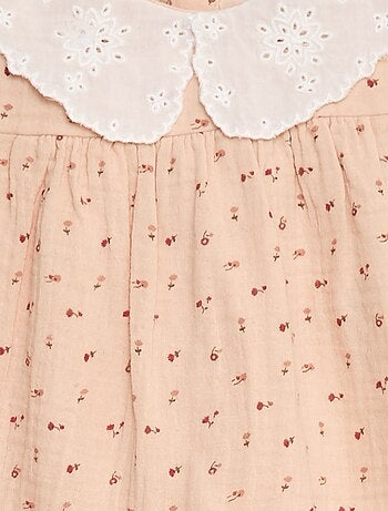 Robe en gaze de coton avec col claudine