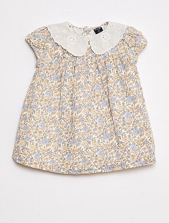 Robe en gaze de coton avec col claudine