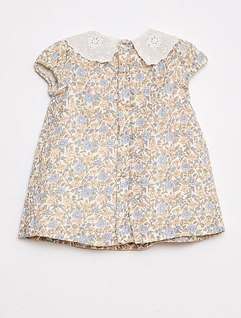 Robe en gaze de coton avec col claudine