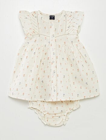 Robe en gaze de coton + culotte - 2 pièces